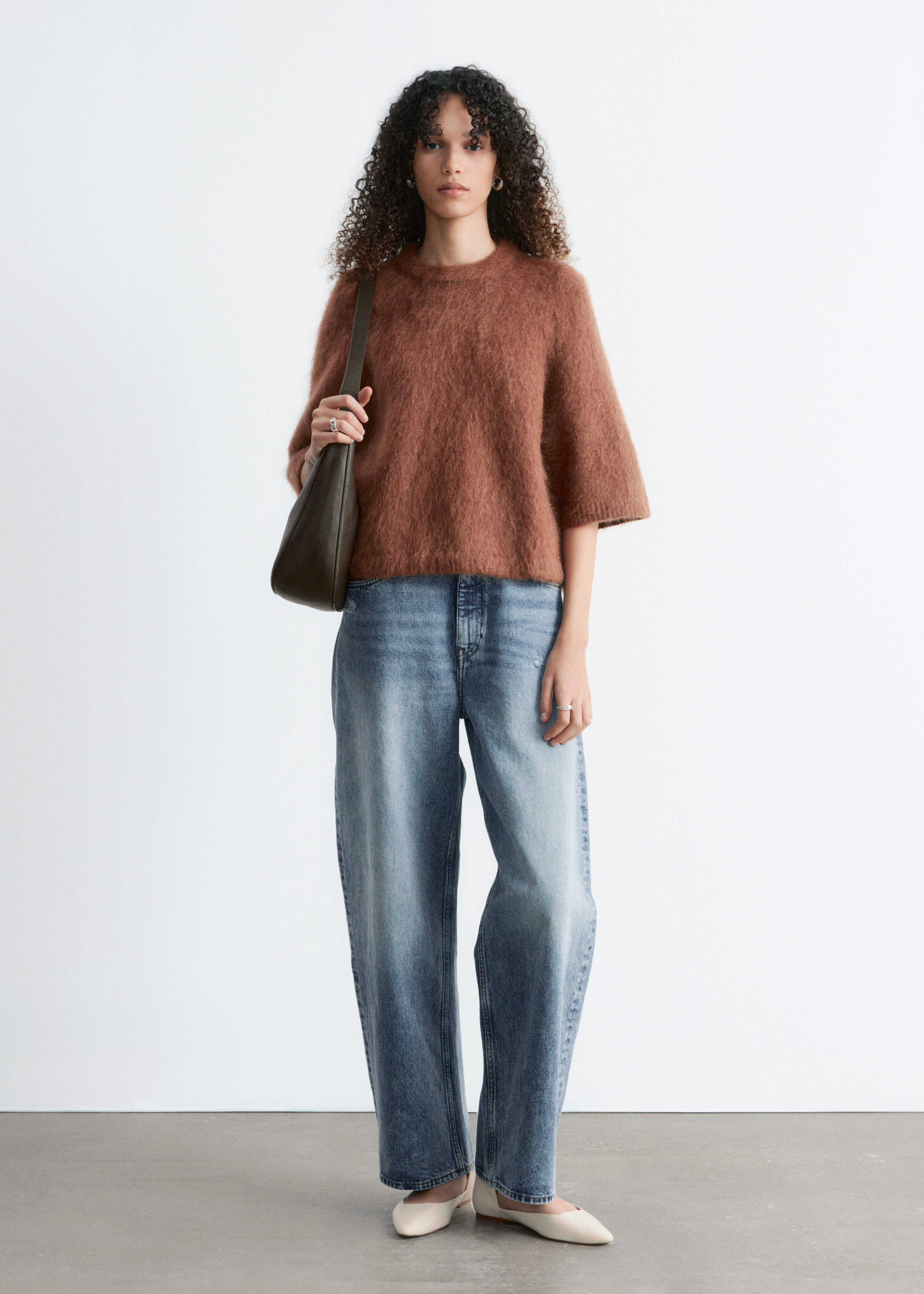 & Other Stories MOHAIR-BLEND KNITTED T-SHIRT