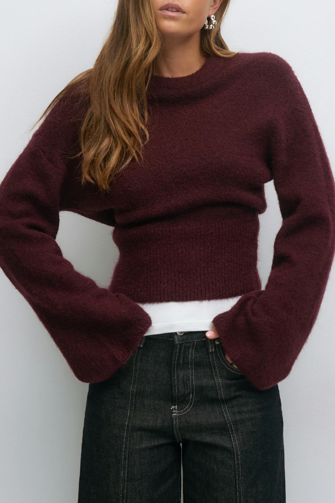 Gina Tricot wide sleeve knitted sweater