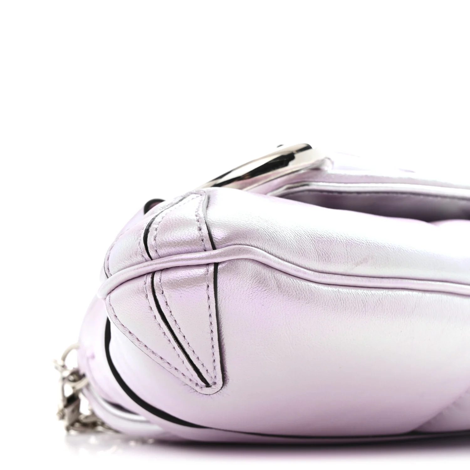 Iridescent Nappa Vertical Matelasse Medium Maxi Horsebit Chain Shoulder Bag Escape Pink - Top Club