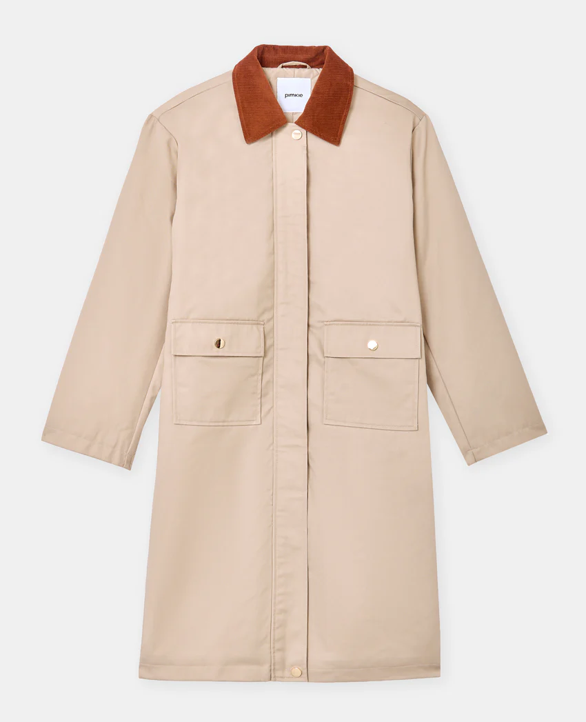 Pimkie Manteau long en toile avec col velours