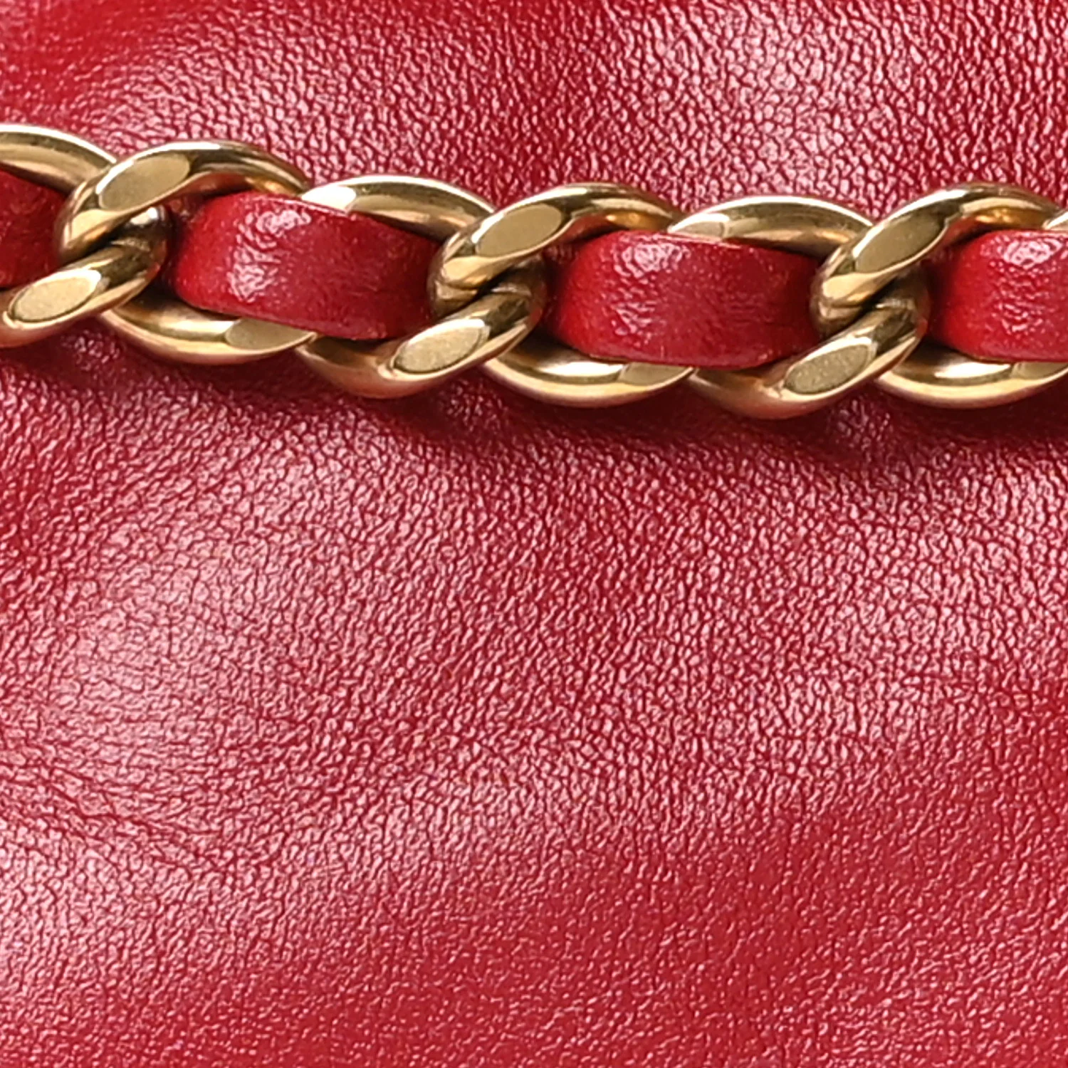 Shiny Calfskin Quilted Mini Chanel 22 Red - Top Club
