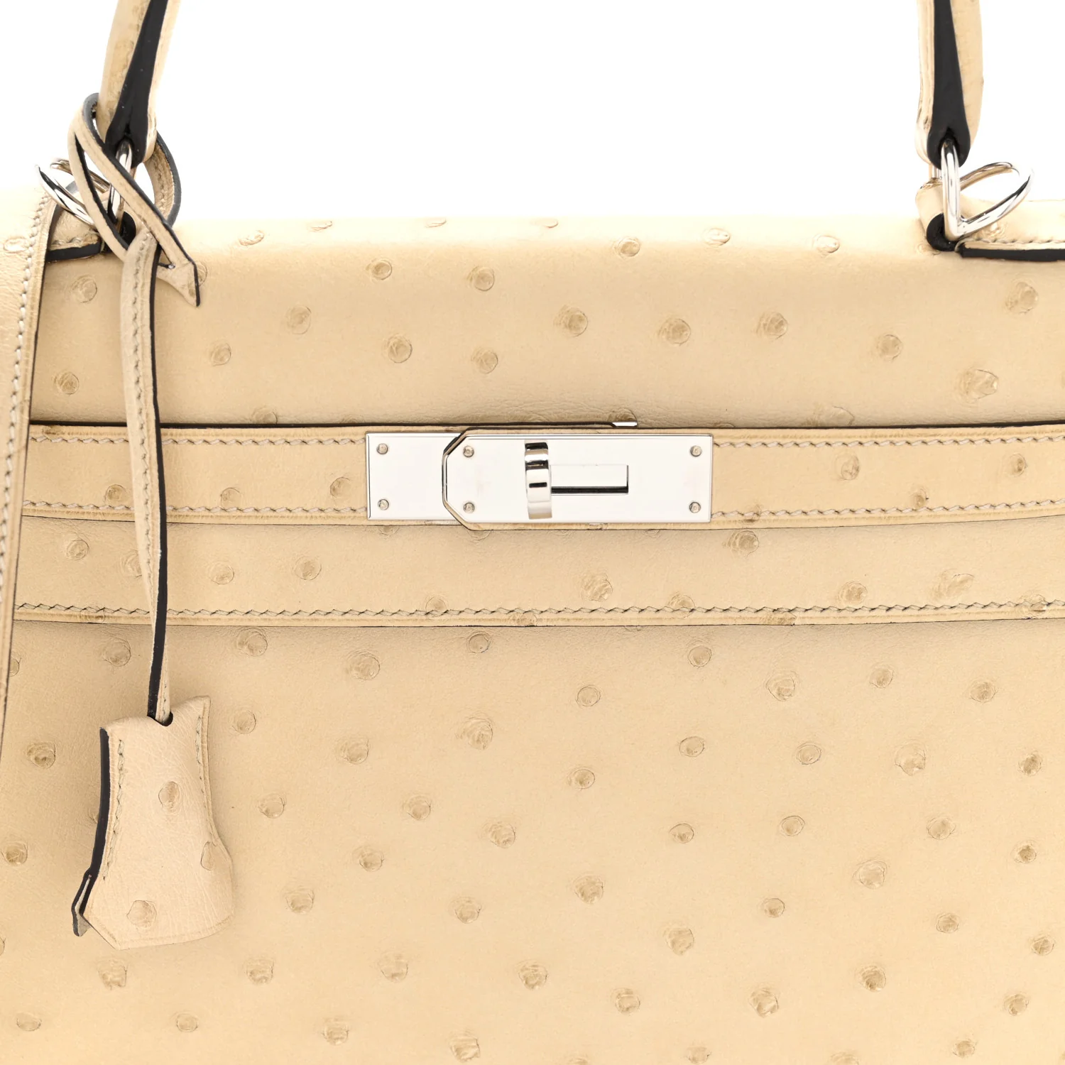 Ostrich Kelly Sellier 28 Parchemin - Top Club