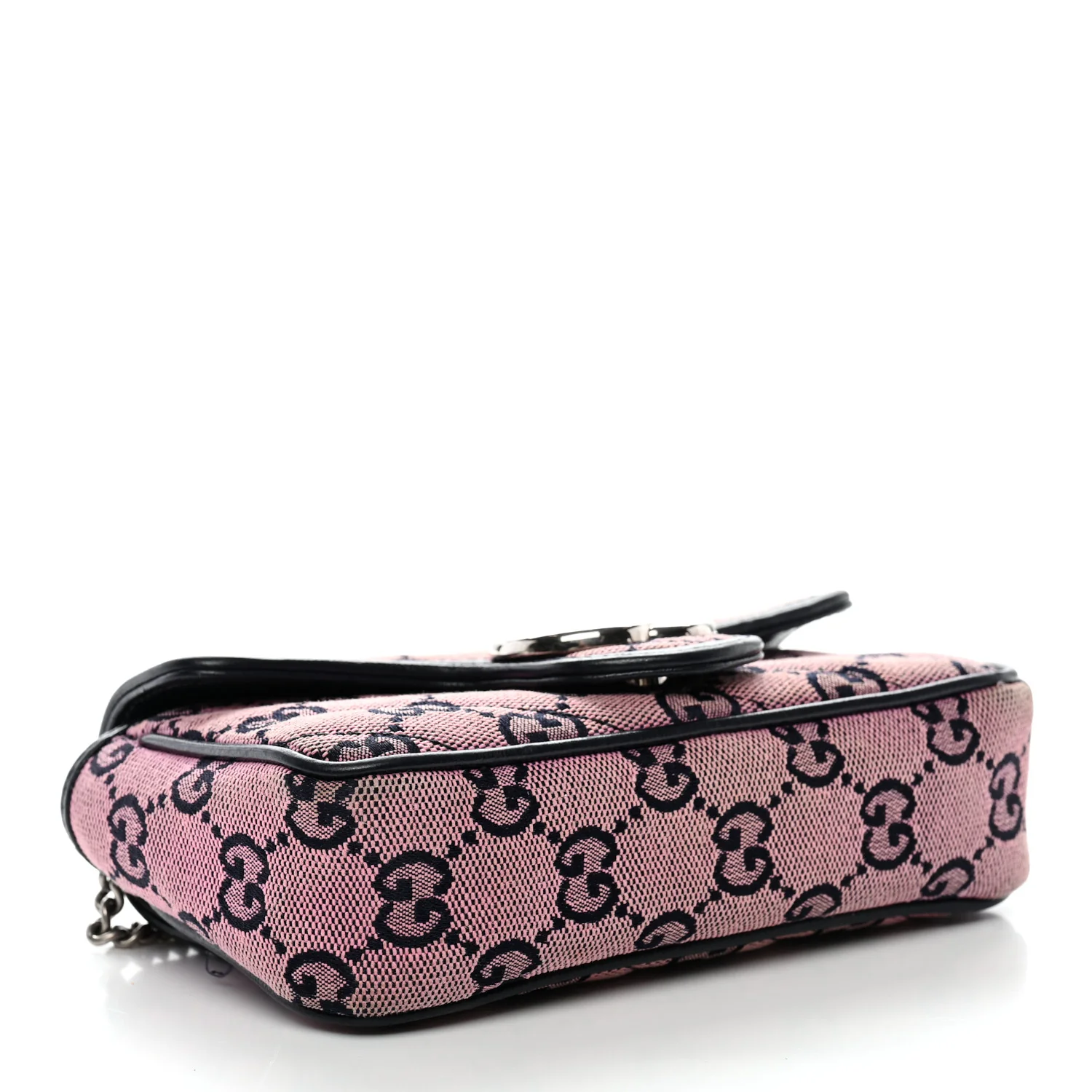 Monogram Multicolor Matelasse Diagonal Super Mini GG Marmont Shoulder Bag Pink Blue - Top Club