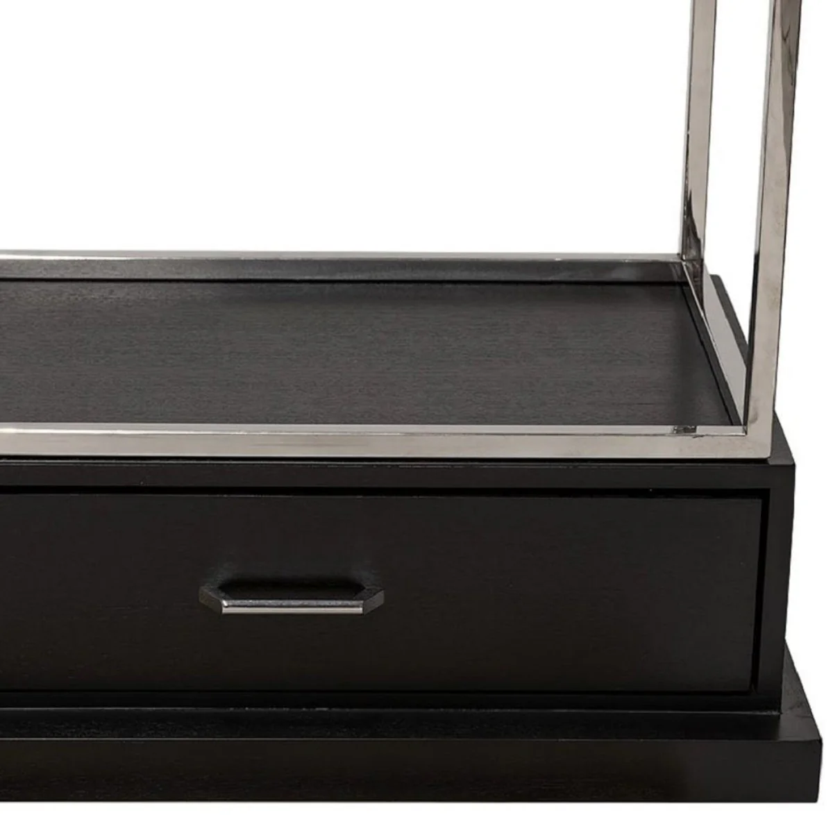Shelf cabinet with ladder silver / black 220 x 45 x H. 240 cm - bookcase - living room cabinet - office cabinet - living room furniture - office furniture - luxury furniture