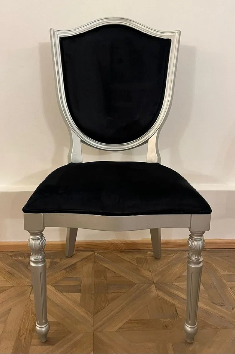 Art Deco Dining Room Chair Black / Silver - Art Deco Dining Room Furniture
