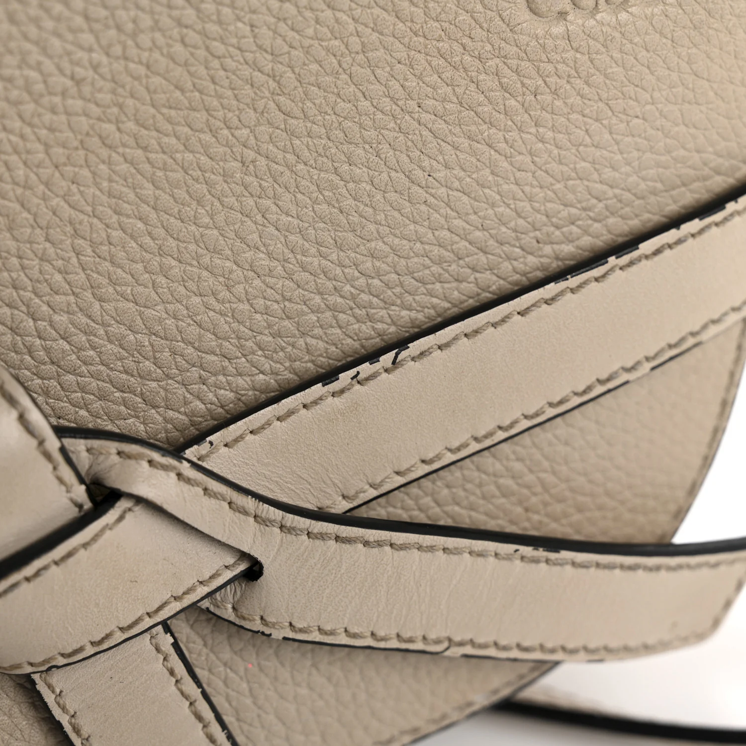 Grained Calfskin Mini Gate Crossbody Bag Light Oat - Top Club