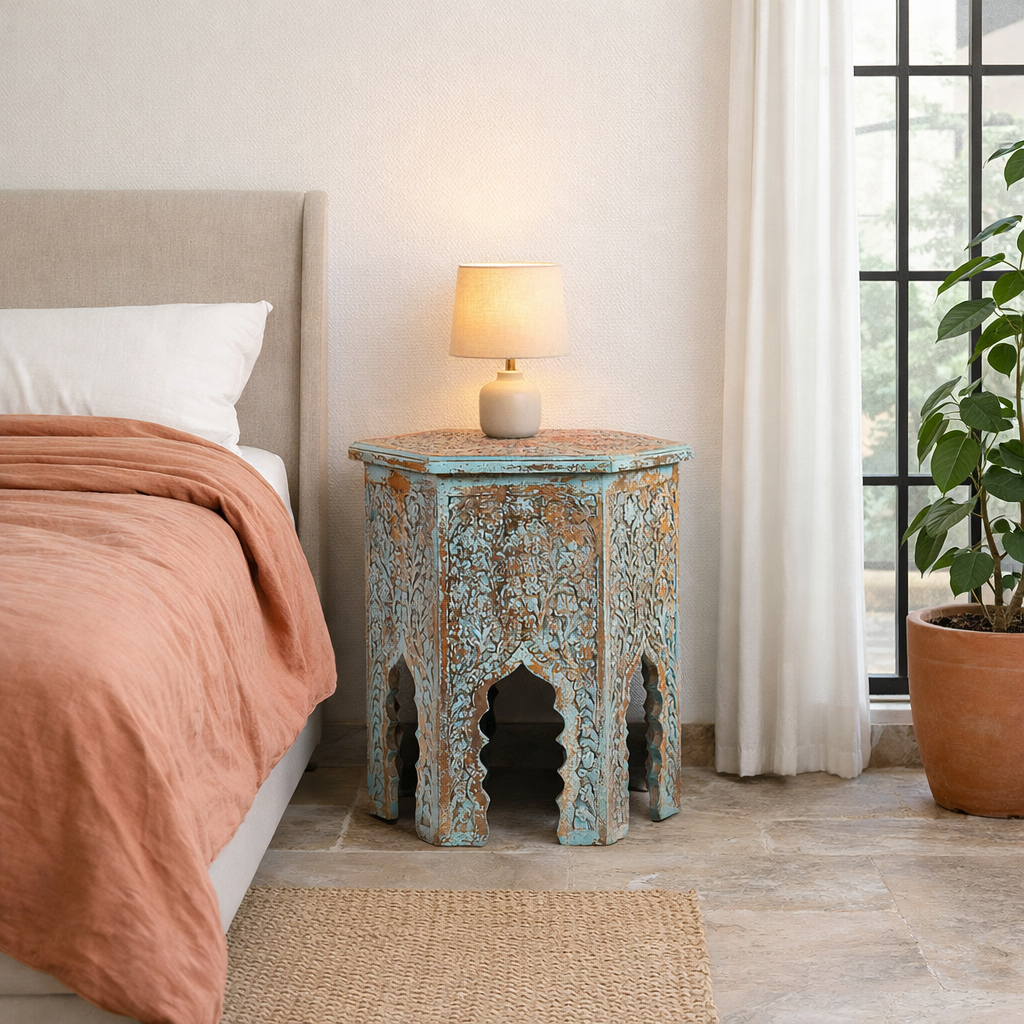 Bijzettafel Amreli Blue 53 cm