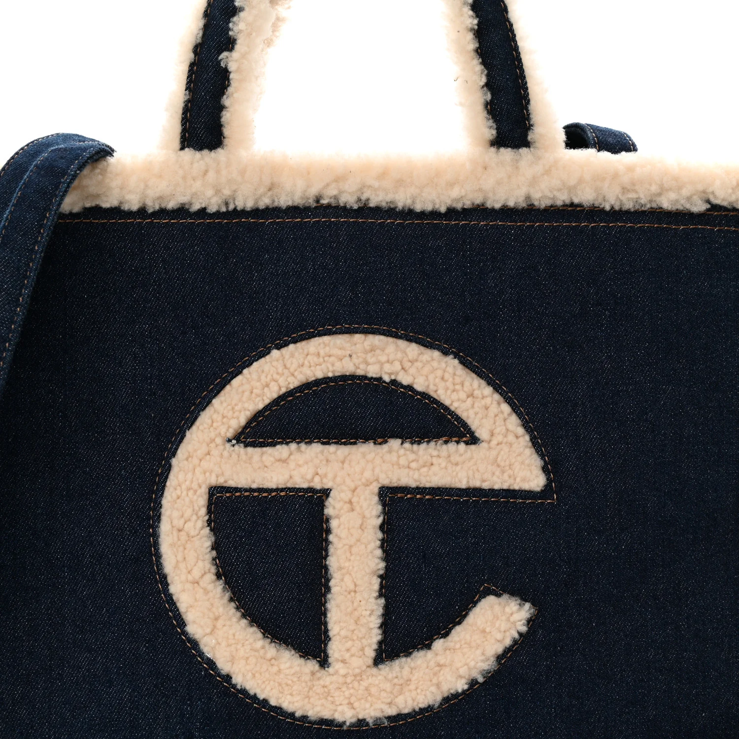 X UGG Denim Shearling Medium Shopping Bag Raw Denim - Top Club
