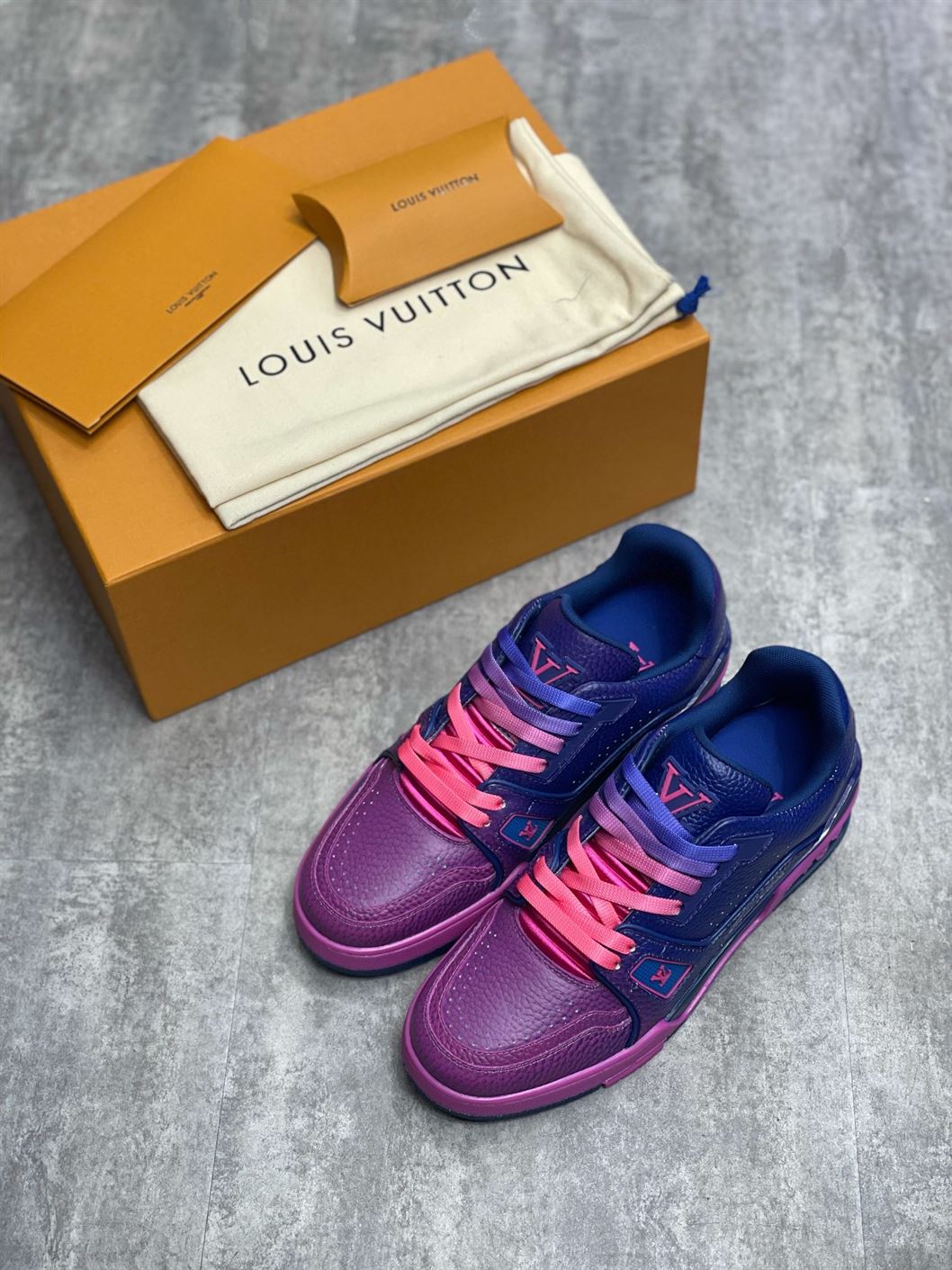 LOUIS VUITTON TRAINER SNEAKERS IN PINK   LVS003 - Sneaker Replica Workshop