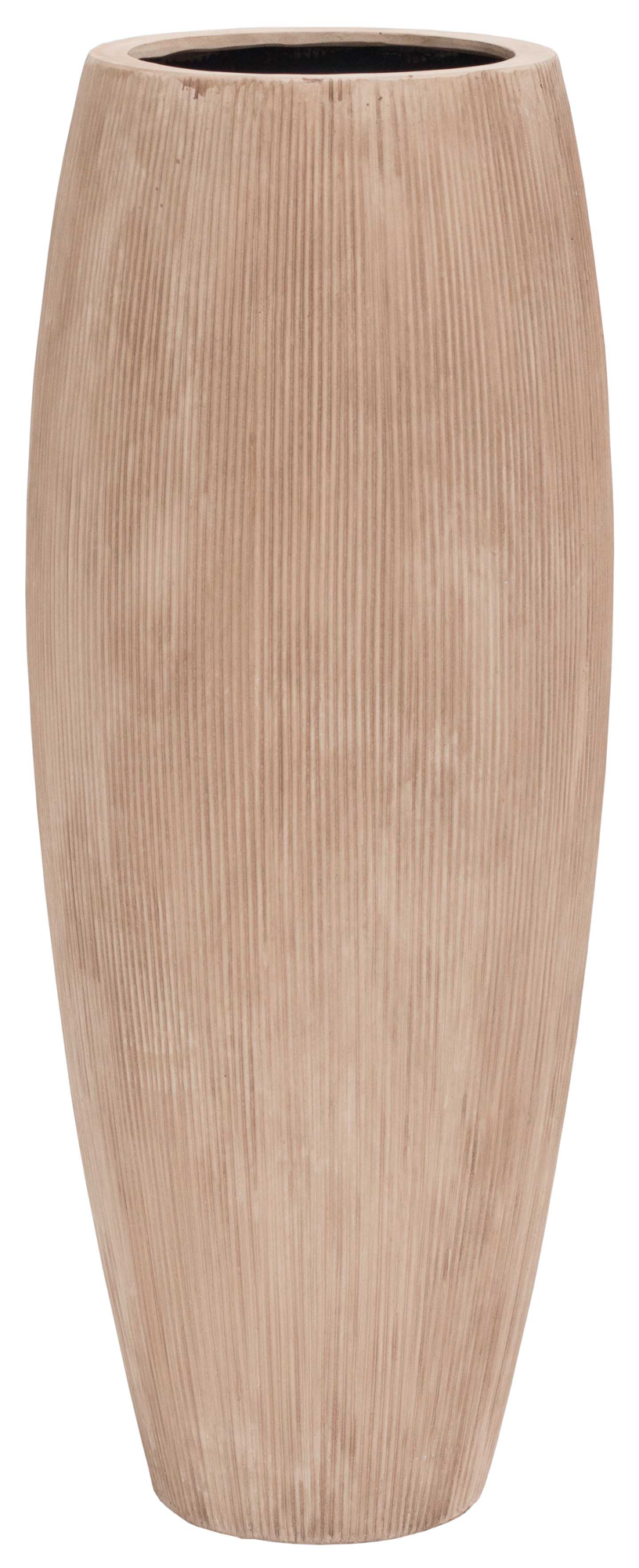 Plantenpot Surabaya S stripe beige Ø30 x H80 cm
