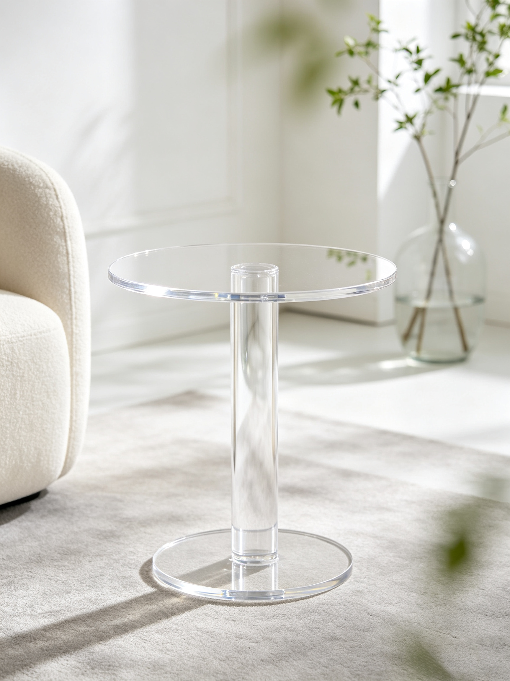 Clear Acrylic Round Side Table