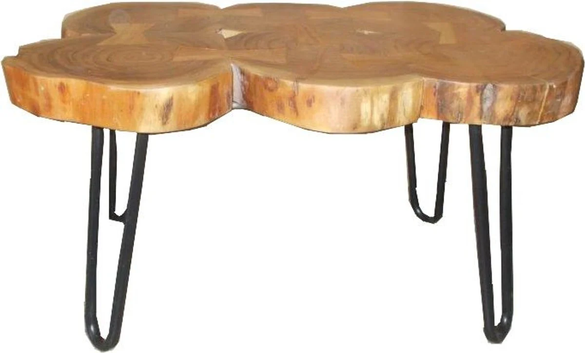 Side table acacia wood / iron 80 - 115 cm - Industrial furniture stool table
