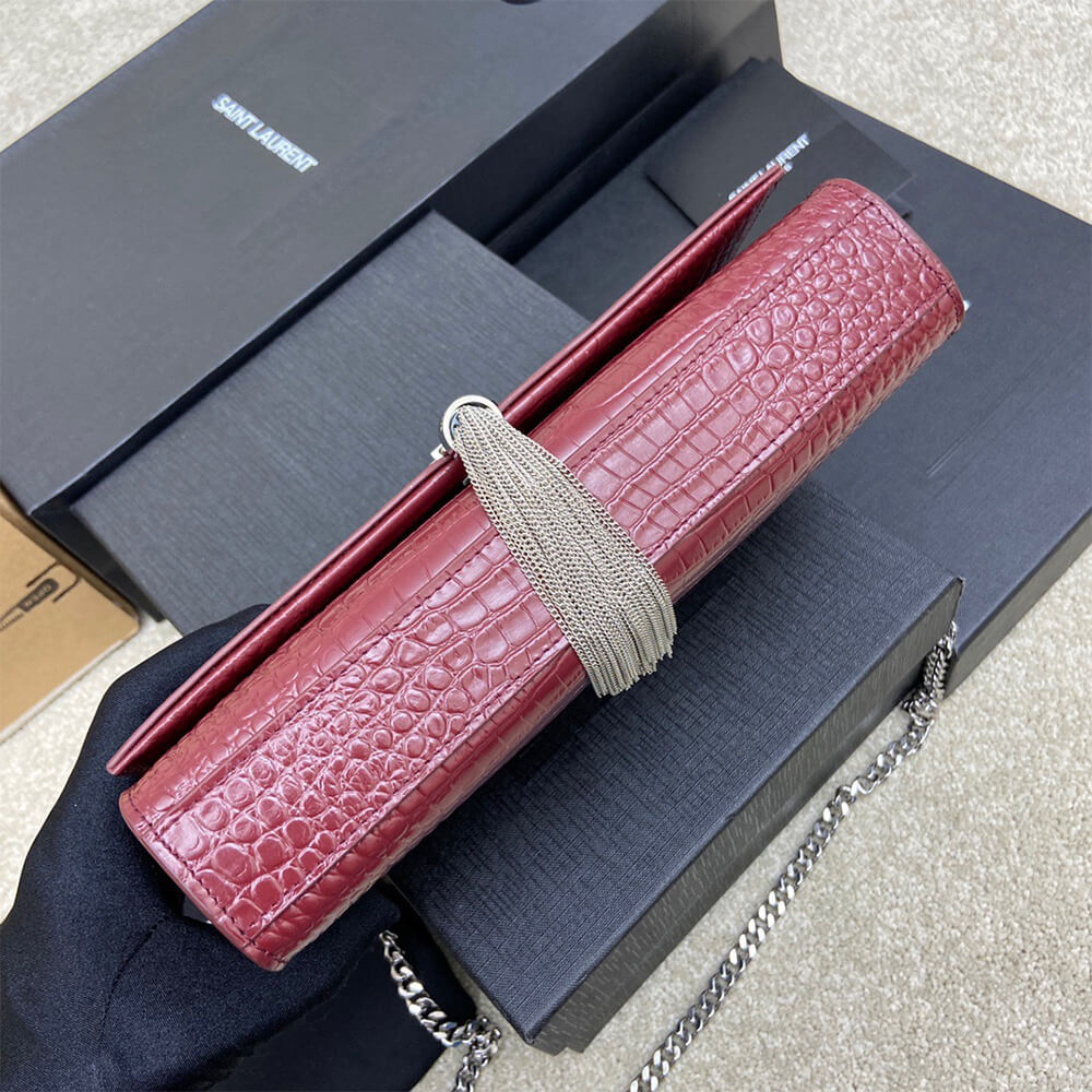 YSL kate medium tassel in crocodile-embossed leather - Top Club
