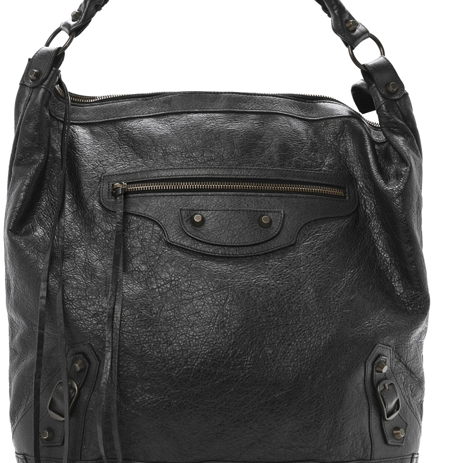 Agneau Classic Hardware Day Hobo Black - Top Club