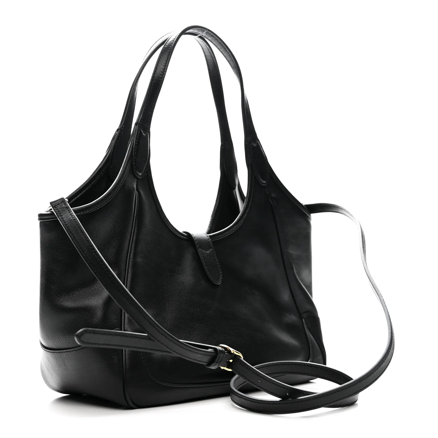 Soft Calfskin Small Mercato Tote Bag Black - Top Club