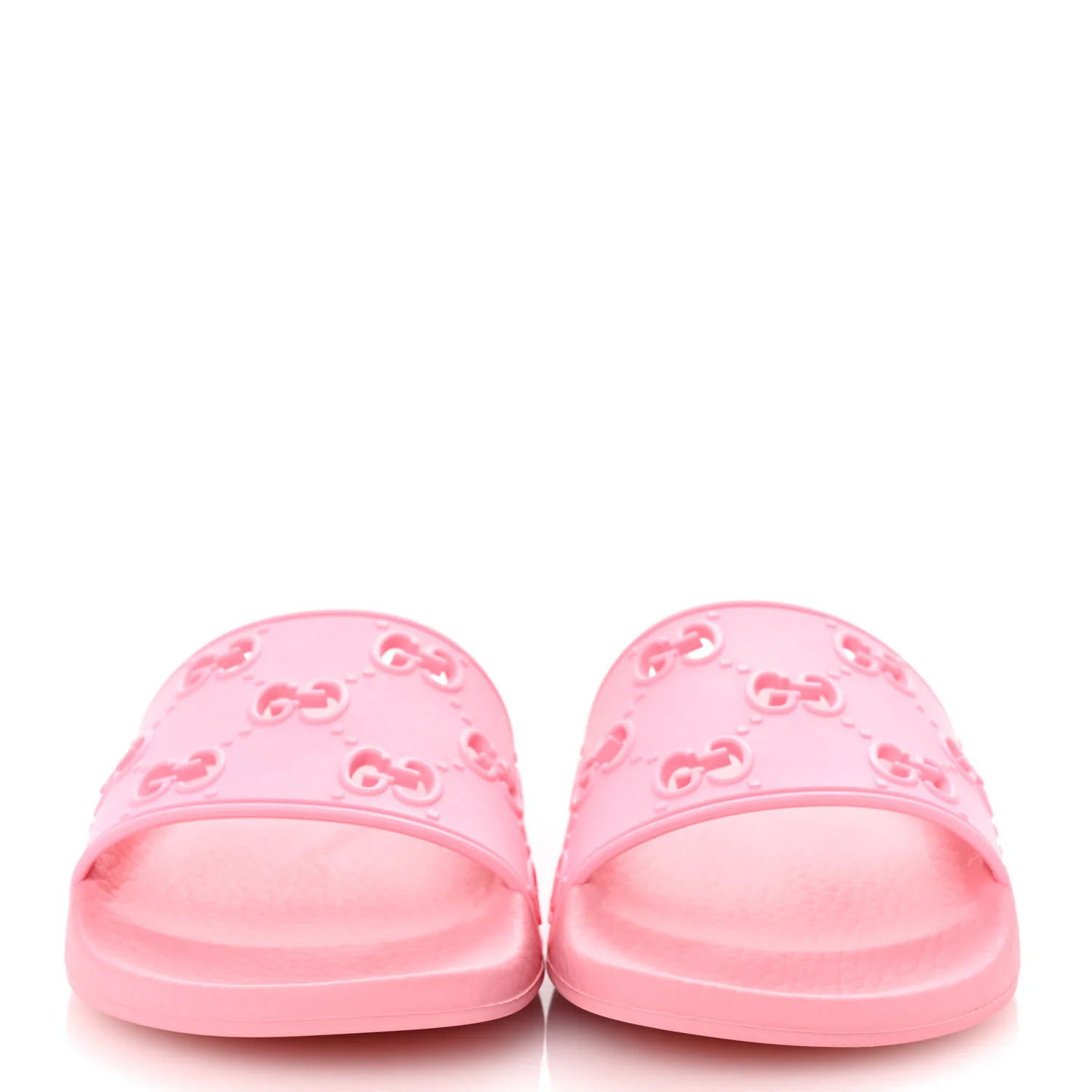 Rubber GG Monogram Perforated Womens Slide Sandals 36 Rose Box - Top Club