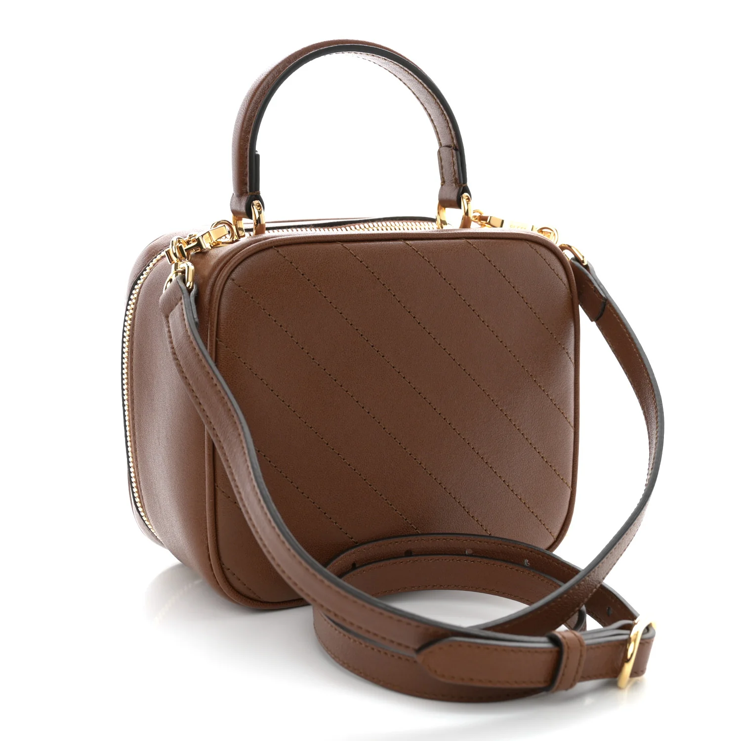 Sakai Be Green Calfskin Diagonal Stitched Blondie Top Handle Bag Cuir - Top Club