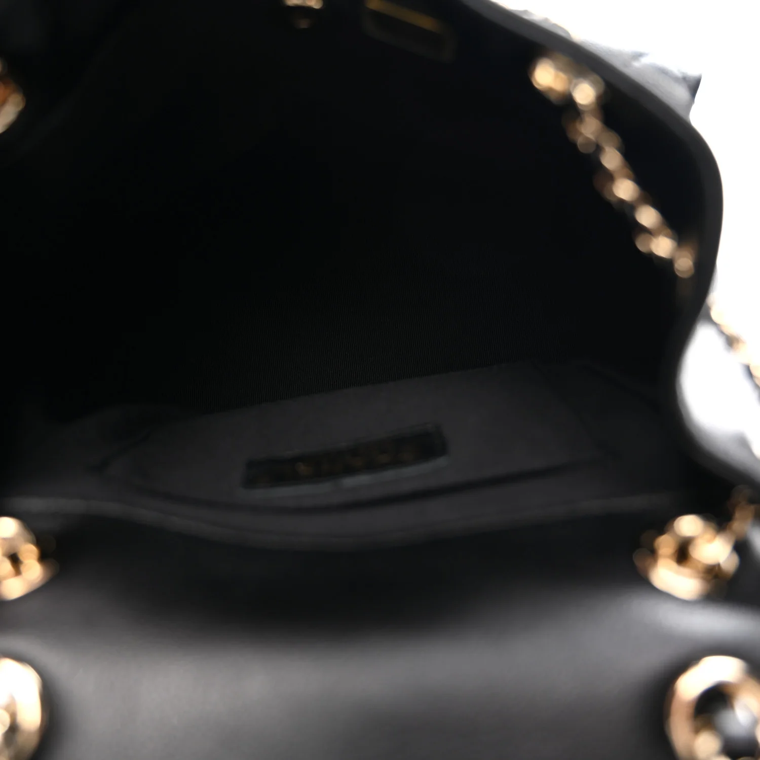 Shiny Caviar Quilted Medium Duma Pockets Drawstring Backpack Black - Top Club