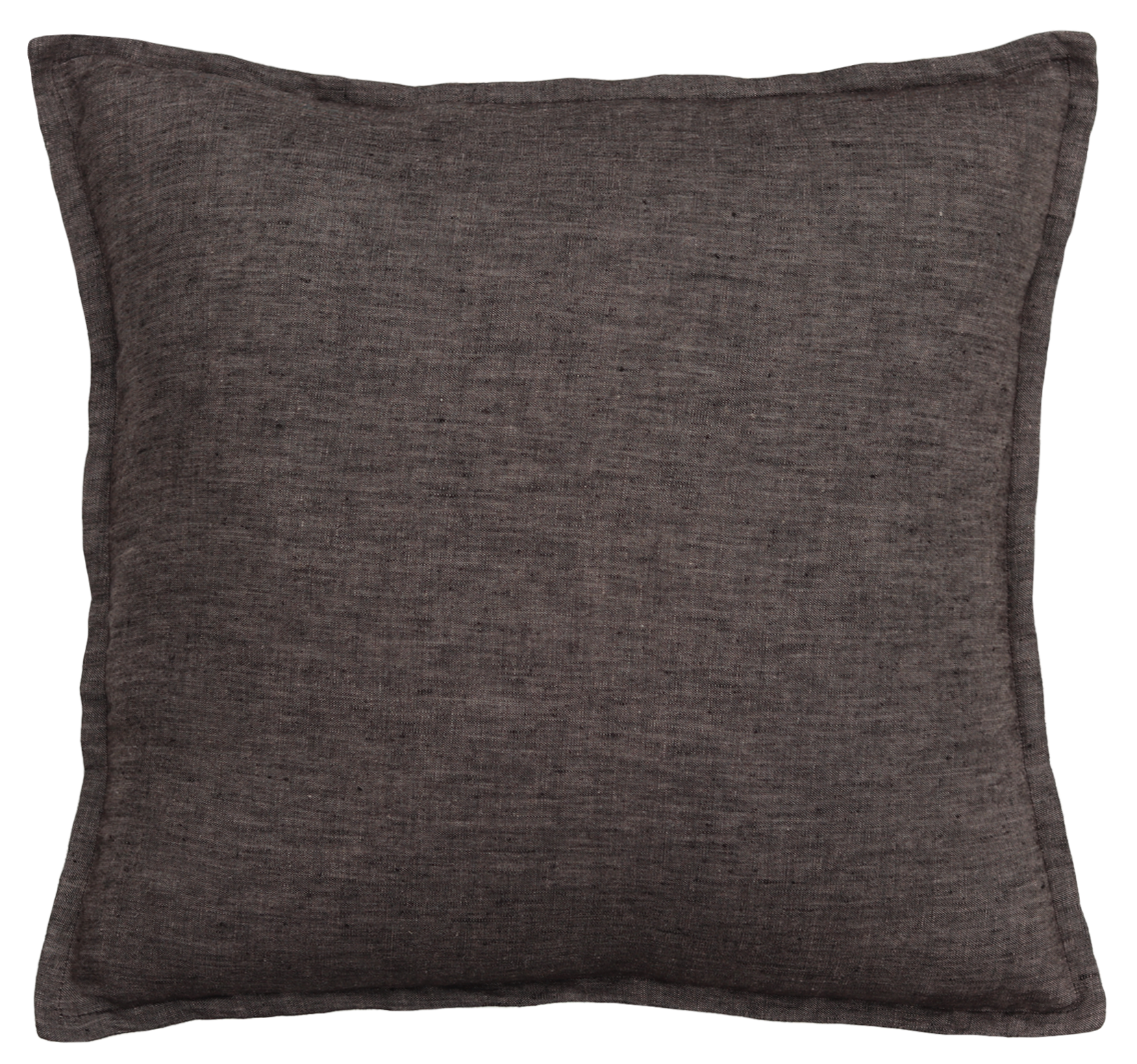 Kussen soft linnen zwart/bruin 48x48cm