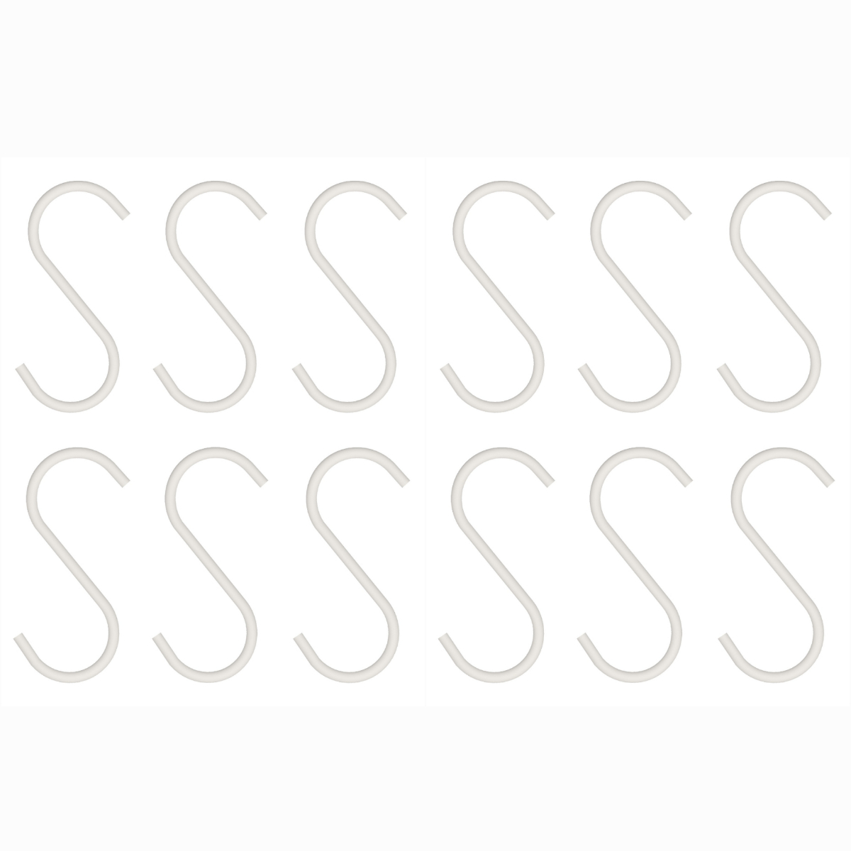 S-haakjes 9,5 cm wit - set van 12