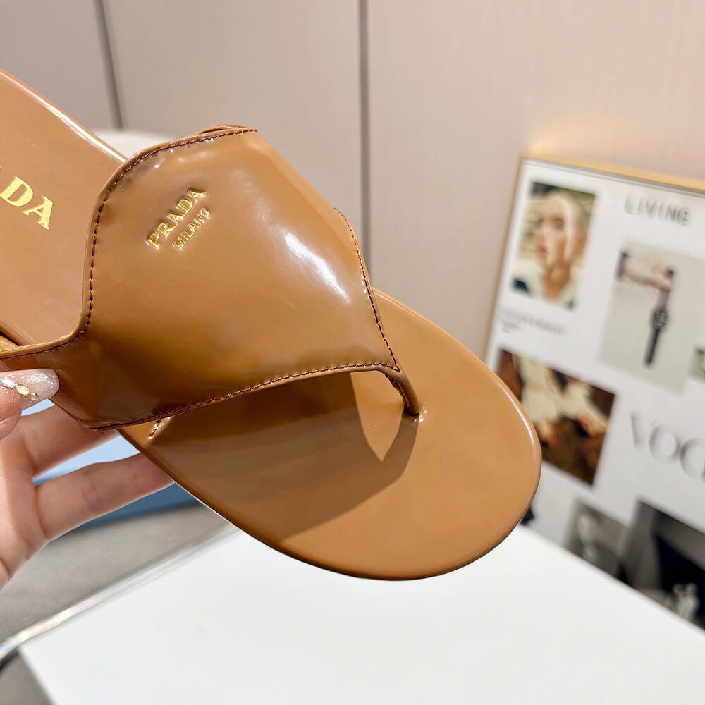 Prada Brushed leather thong sandals - Top Club