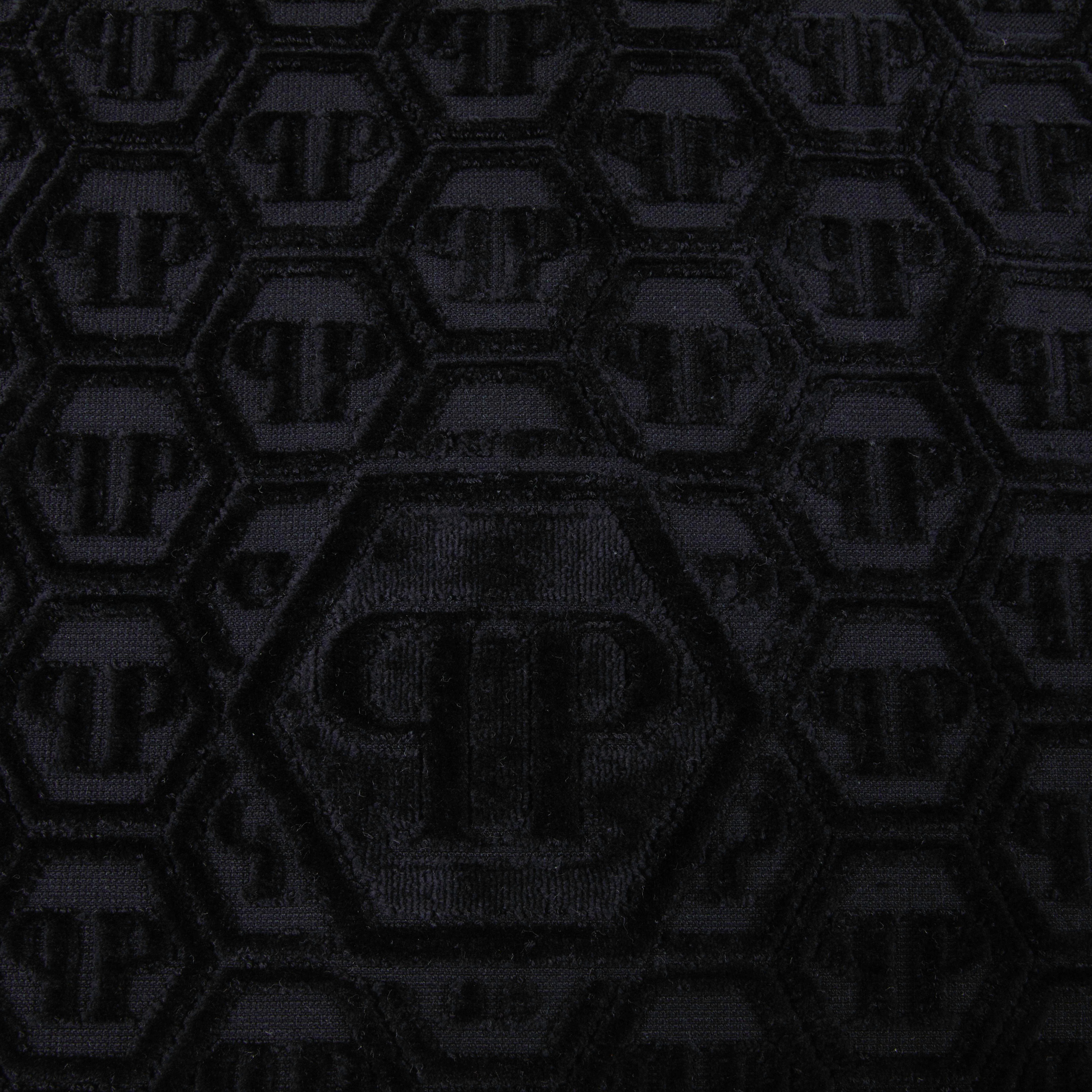 Asciugamano Con Ospite In Spugna Hexagon 40X60+60X100 Black Philipp Plein