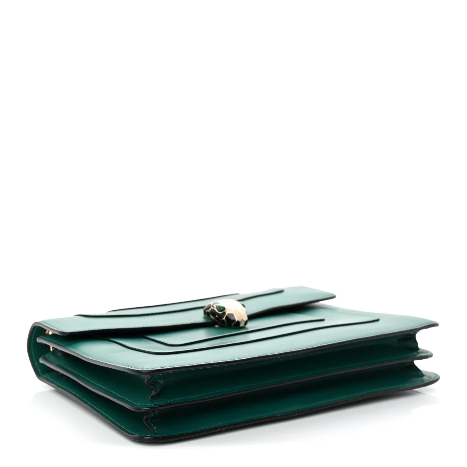 Calfskin Serpenti Forever Snake Strap Crossbody Bag Emerald Green - Top Club