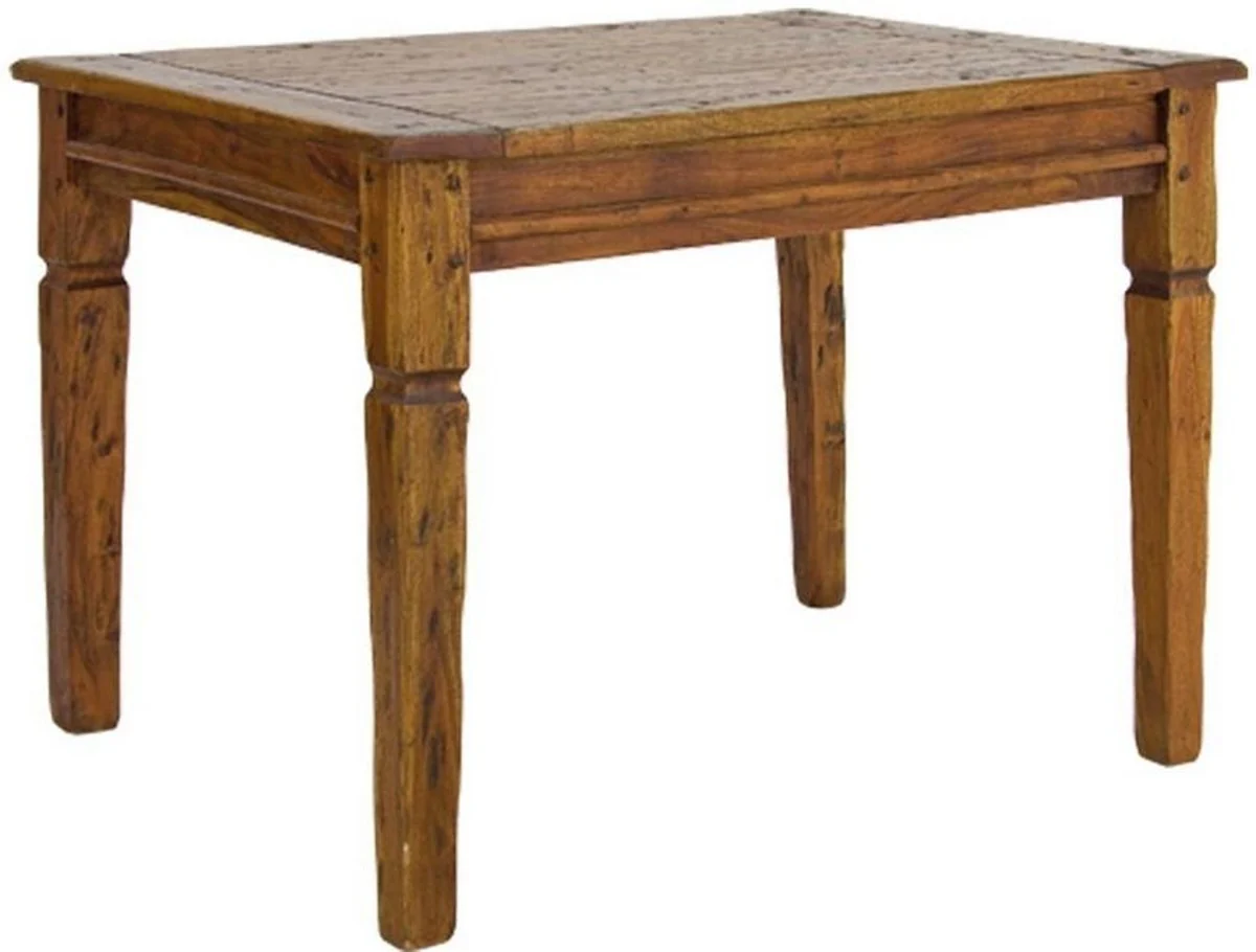 Country house style dining table brown / natural colors 200-290 x 100 x H. 76 cm - Extendable rustic solid wood kitchen table - Rustic dining room furniture - Solid wood furniture - Country house style furniture