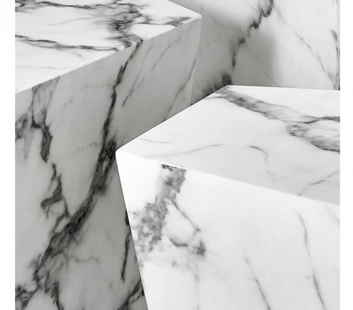 Art Deco Luxury Coffee Table Faux Marble Set of 3 - Living Room Salon Table - Luxury Furniture