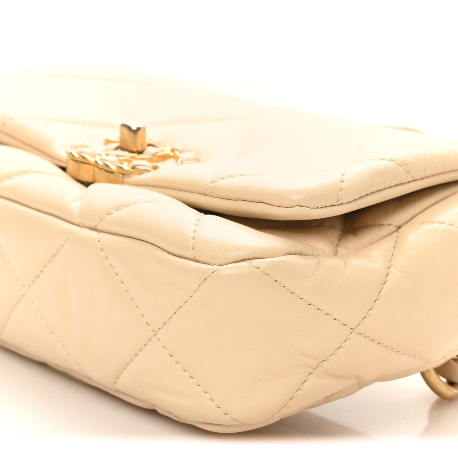 Goatskin Quilted 19 Waist Bag Light Beige - Top Club