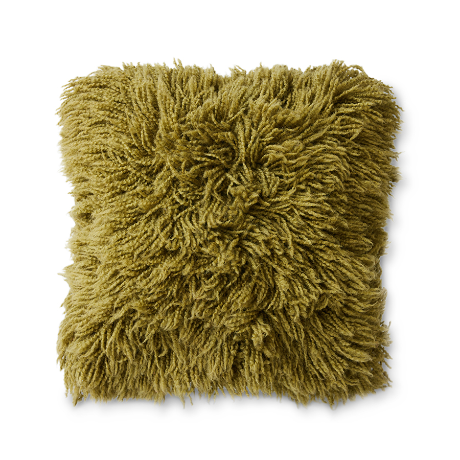 Sierkussen Fluffy 50x50 cm olive