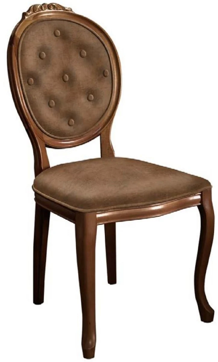Baroque Dining Room Chair Set Brown - 6 Handmade Kitchen Chairs in Baroque Style - Baroque Dining Room Furniture
