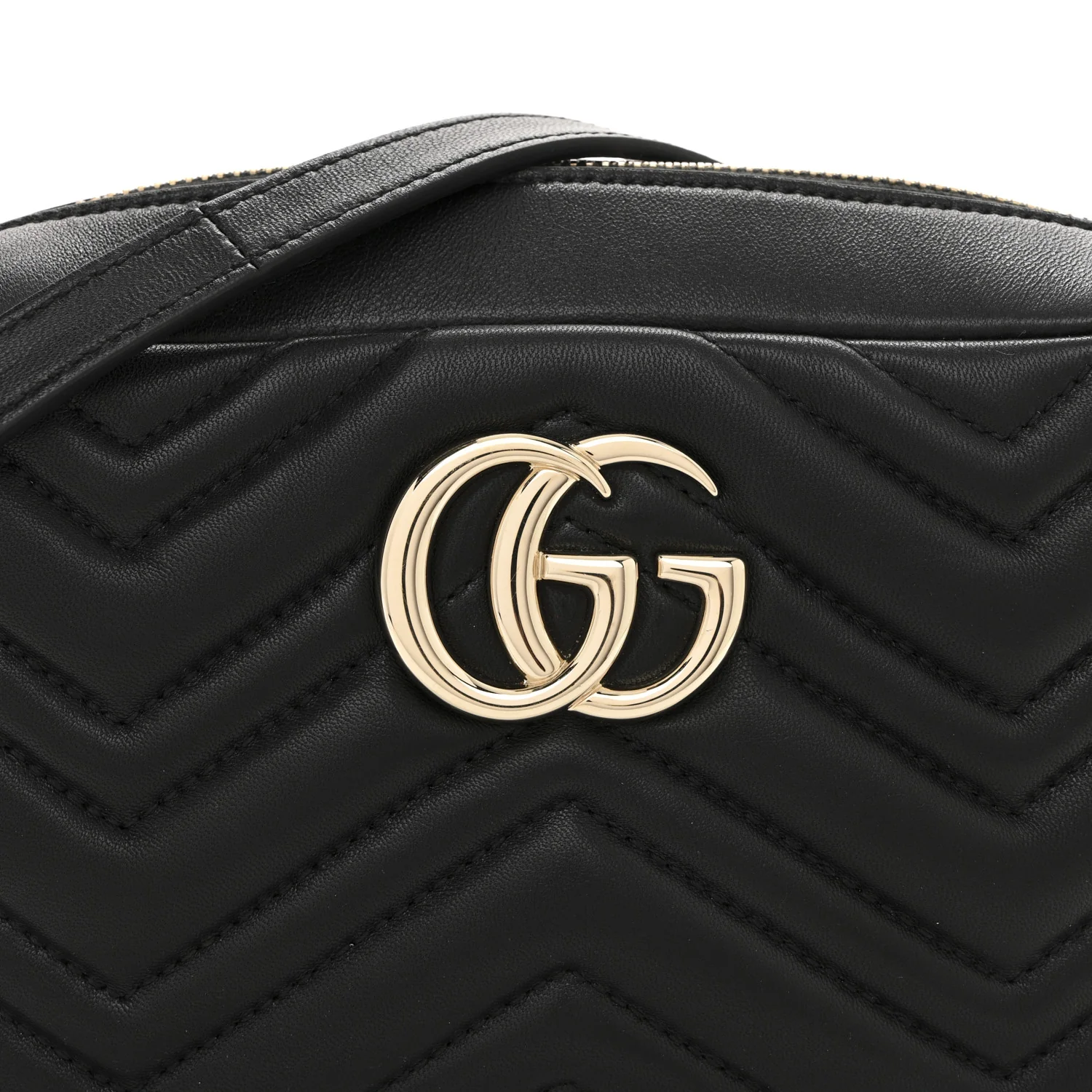 Calfskin Matelasse Small GG Marmont Camera Bag Black - Top Club