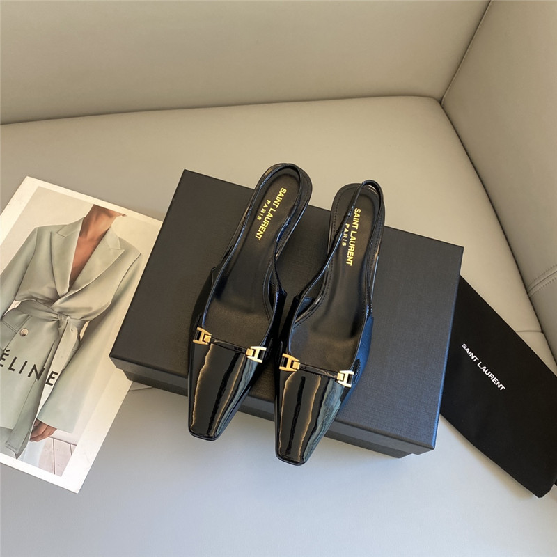 YSL metal square toe high-heeled sandals - Sneaker Replica Workshop