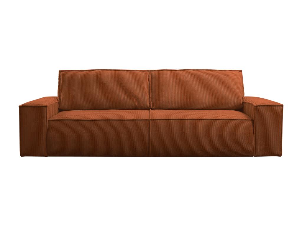 Sofá cama de 4 plazas de pana terracota AMELIA