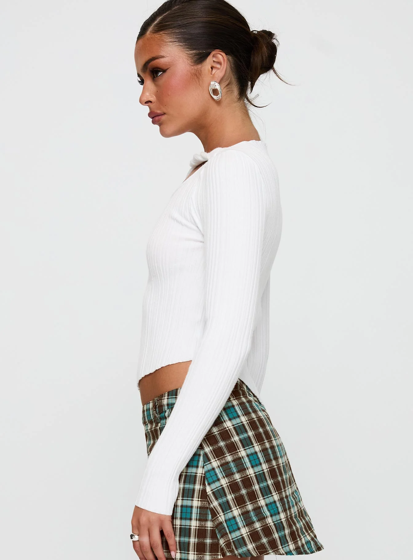 Ellara Long Sleeve Top White