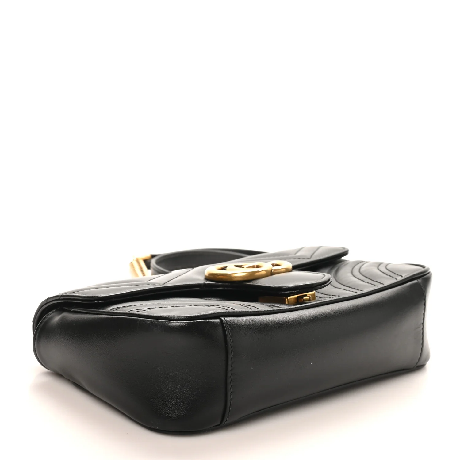 Calfskin Matelasse Mini GG Marmont Shoulder Bag Black - Top Club
