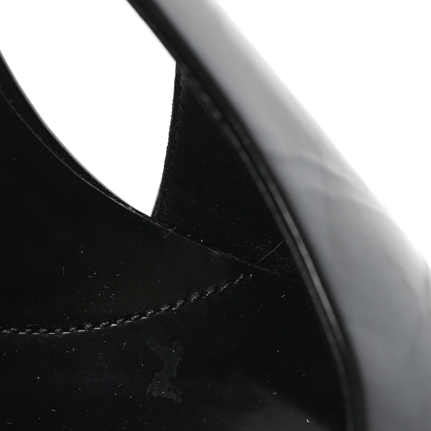 Patent Calfskin Square Toe 85mm Slingback Pumps 38 Black - Top Club
