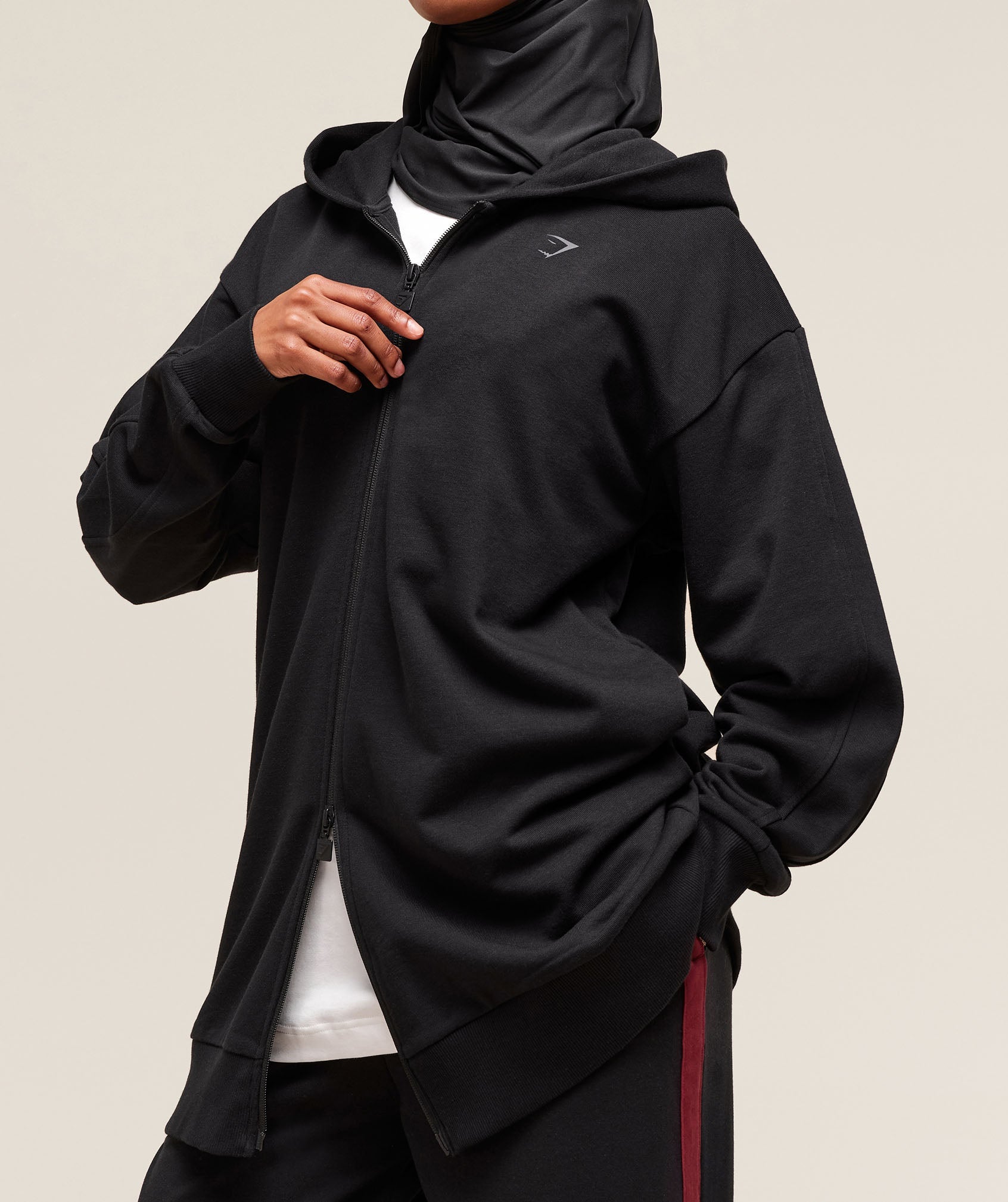 COACH Covered Longline Zip Up Hoodie