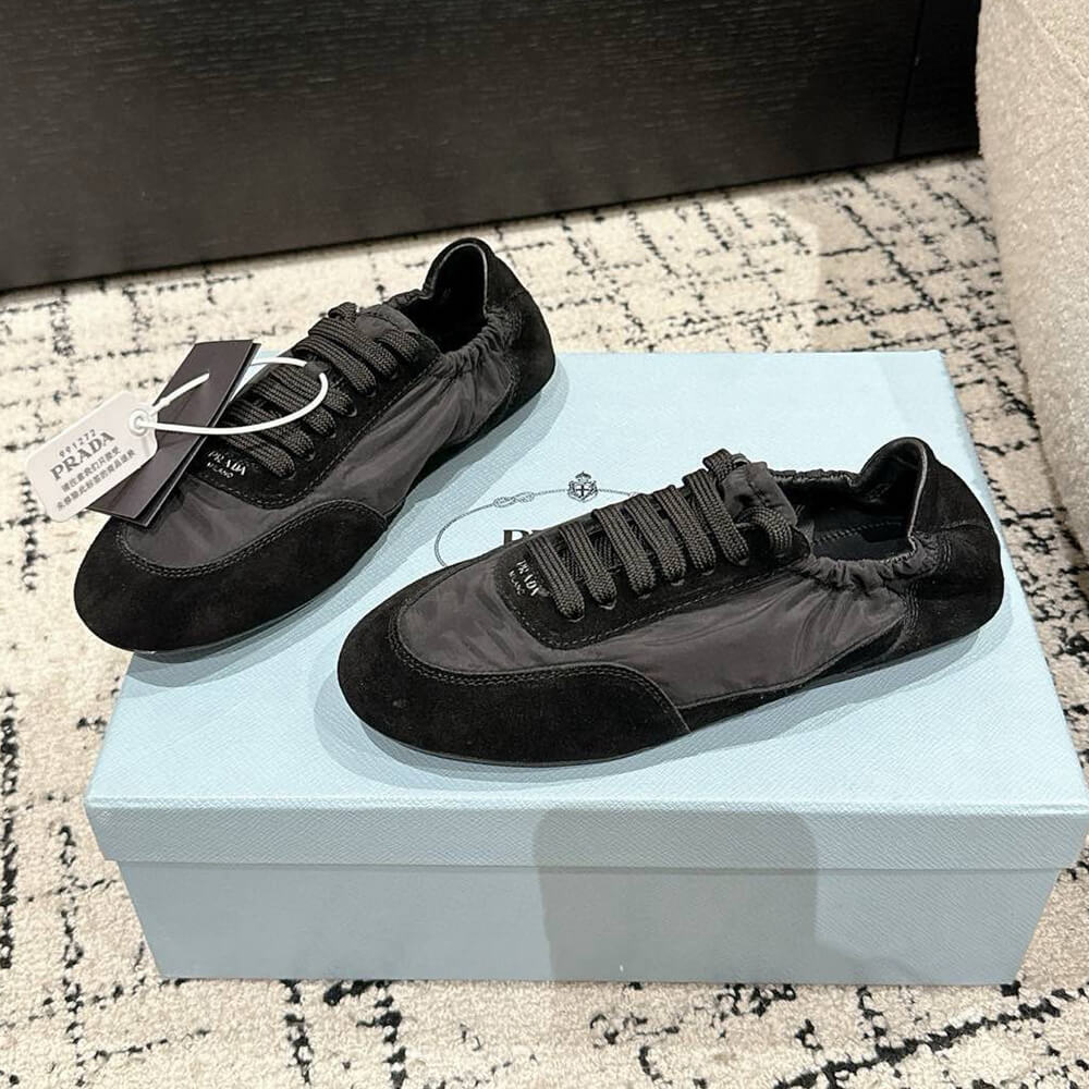 PRADA Collapse Re-Nylon and suede sneakers - Top Club