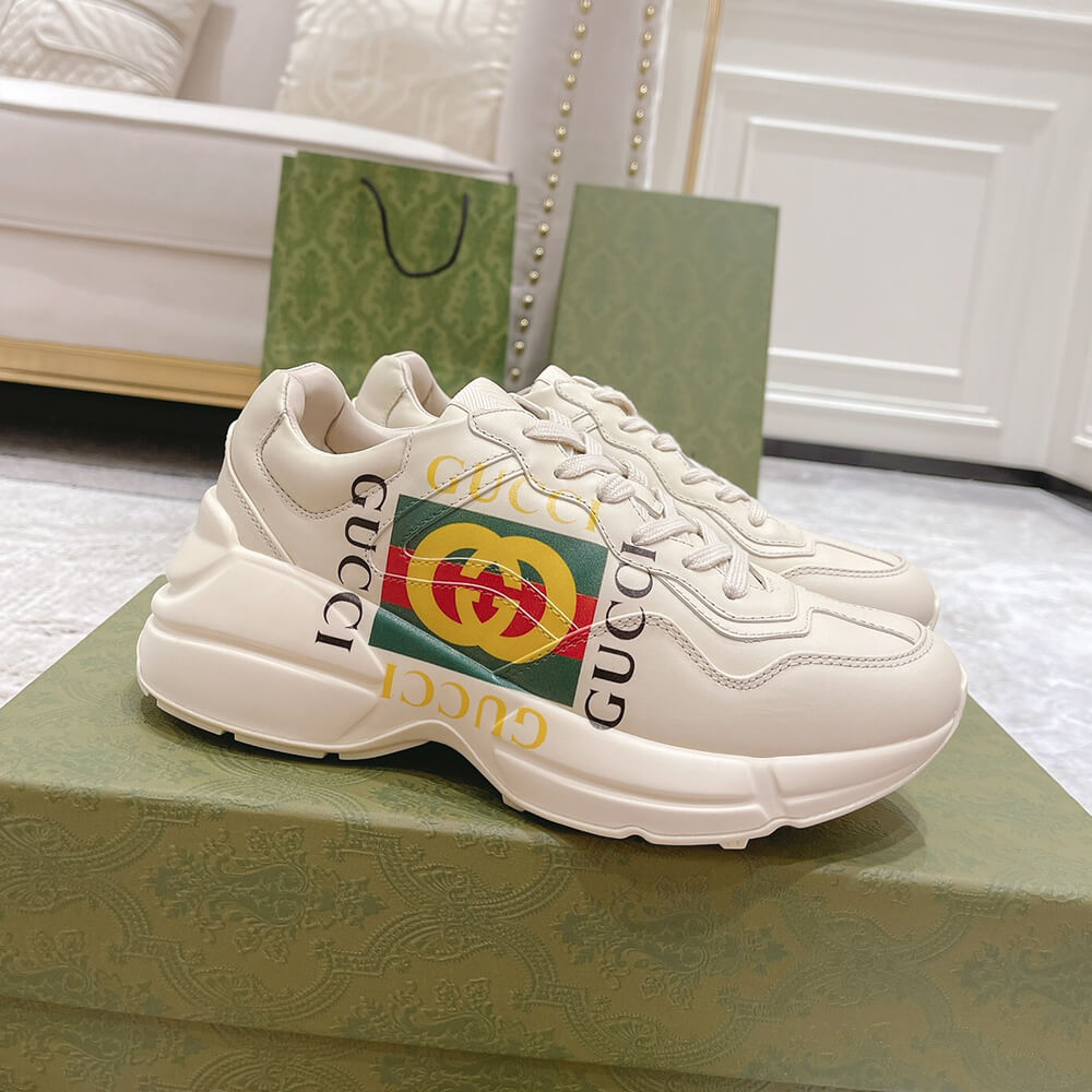Rhyton Gucci logo leather sneaker - Top Club