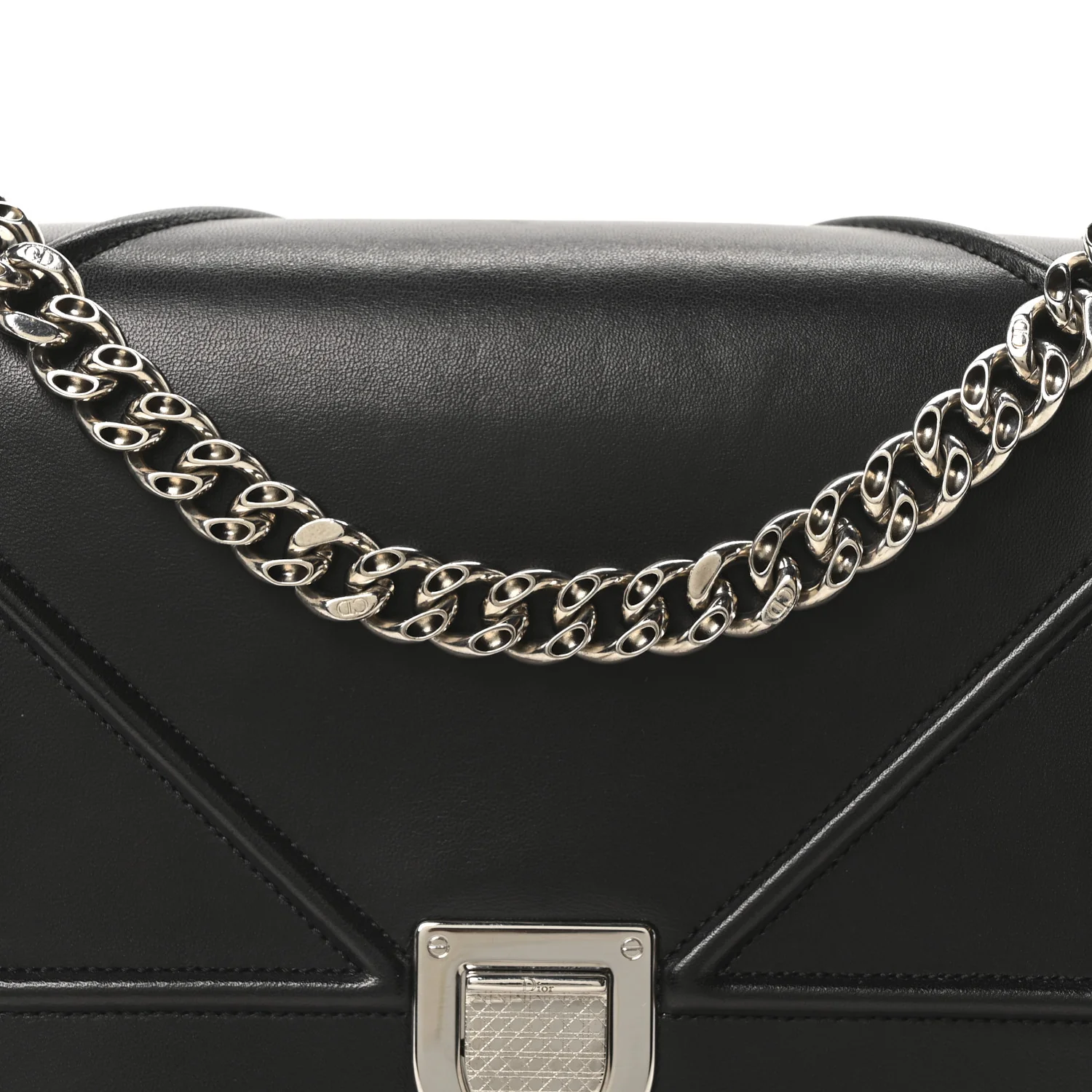 Lambskin Medium Diorama Flap Bag Black - Top Club