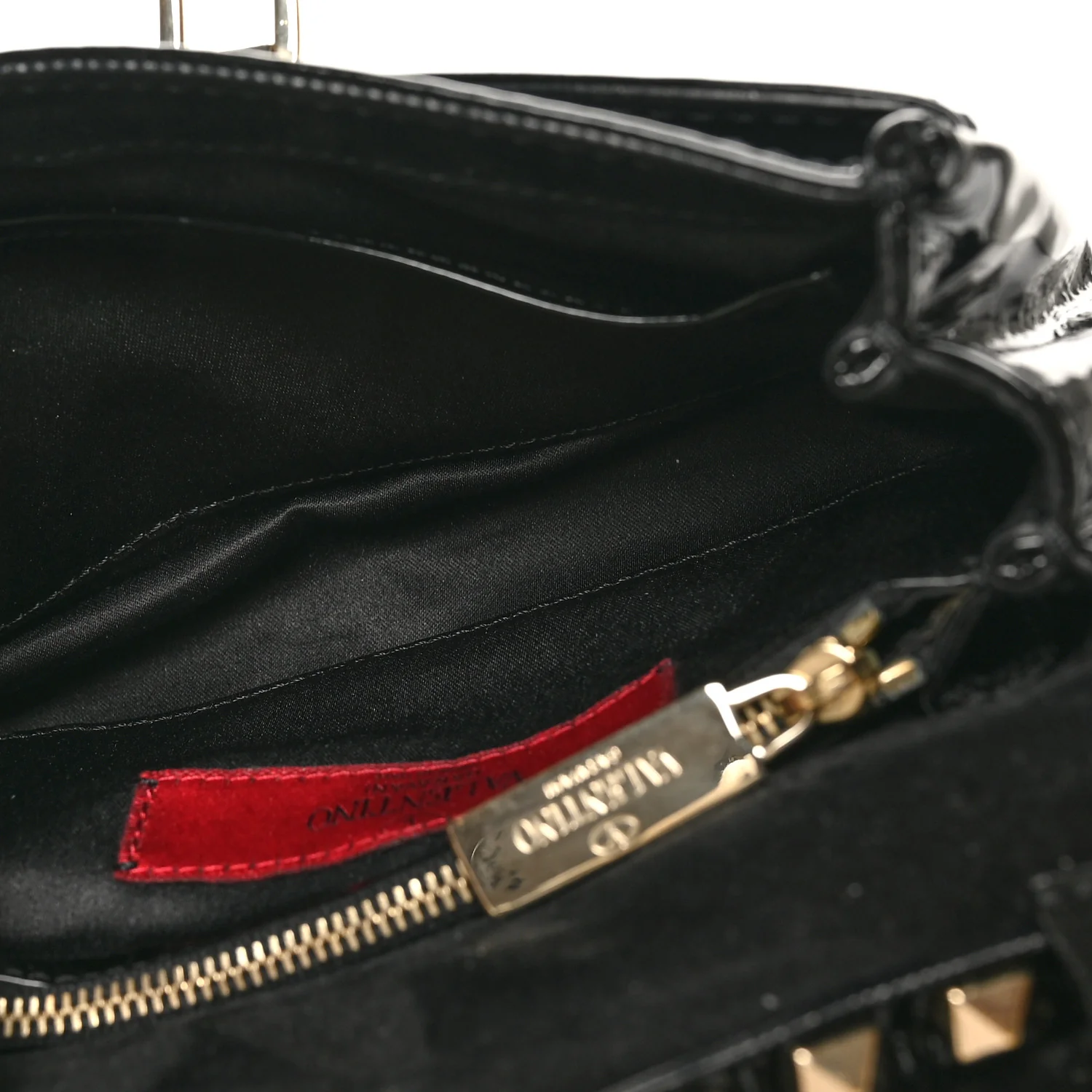Patent Rockstud Flip Lock Flap Black - Top Club