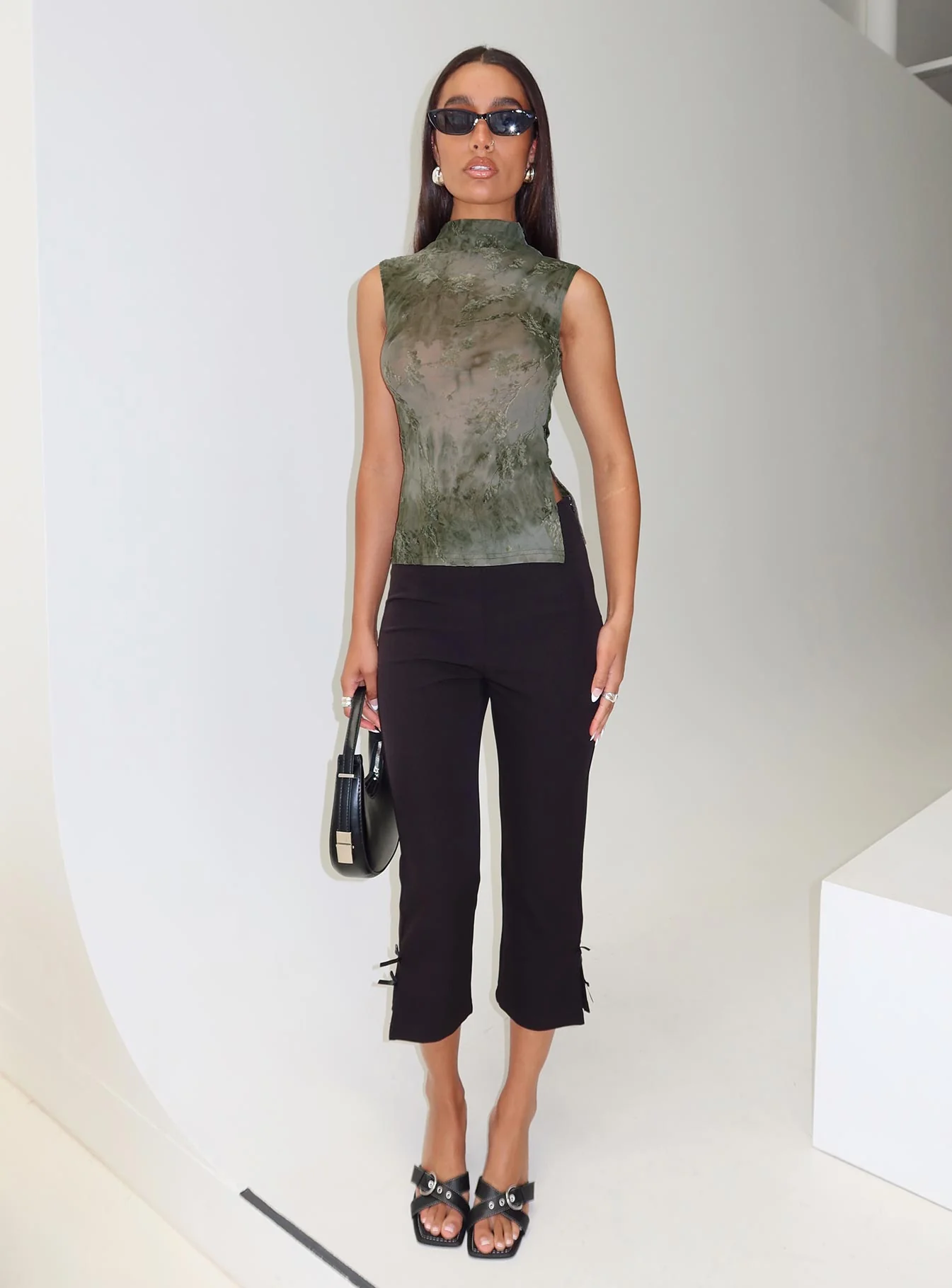 Nights All Alone High Neck Top Multi