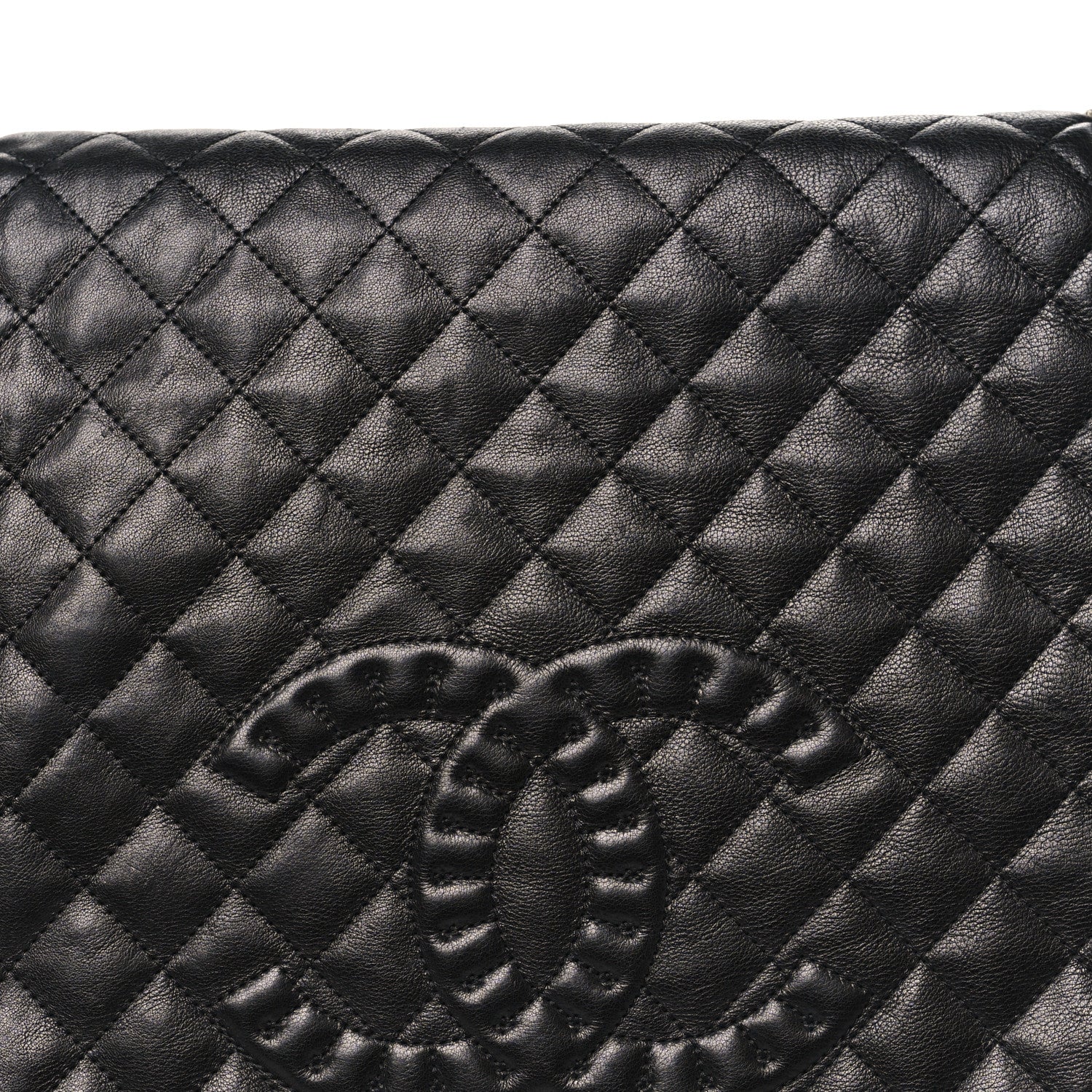 Calfskin Quilted Istanbul Accordion Large Flap Black - Top Club