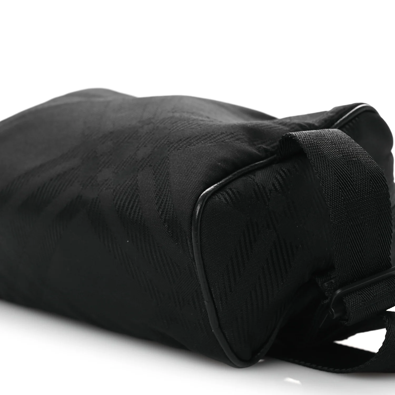 Nylon Jacquard Check Belt Bag Black - Top Club