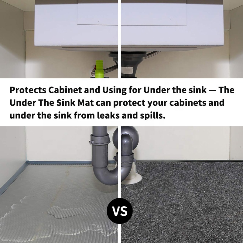 Super Absorbent Protect Felt Under the Sink Mat with Non Slip Waterproof PVC Layer Kitchen Bathroom Cabinet Mat（10 pcs）