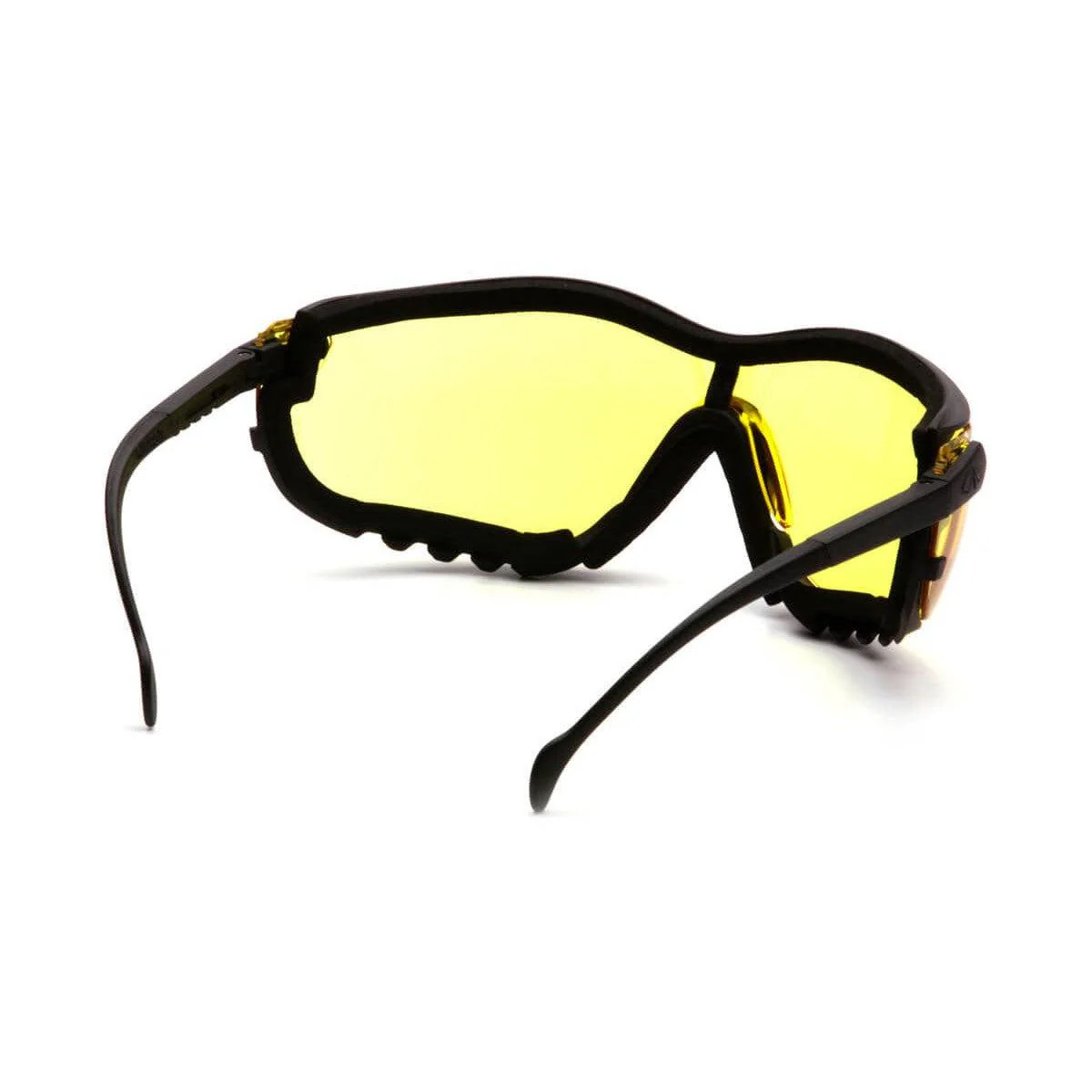 Pyramex V2G Safety Glasses/Goggles Black Frame Amber Lens - Alvarez Pro Painting LLC