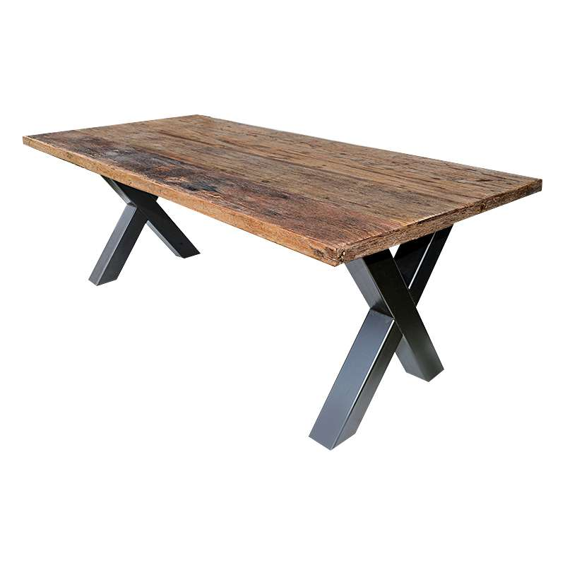 Eettafel Metz industriële X poot 240 cm