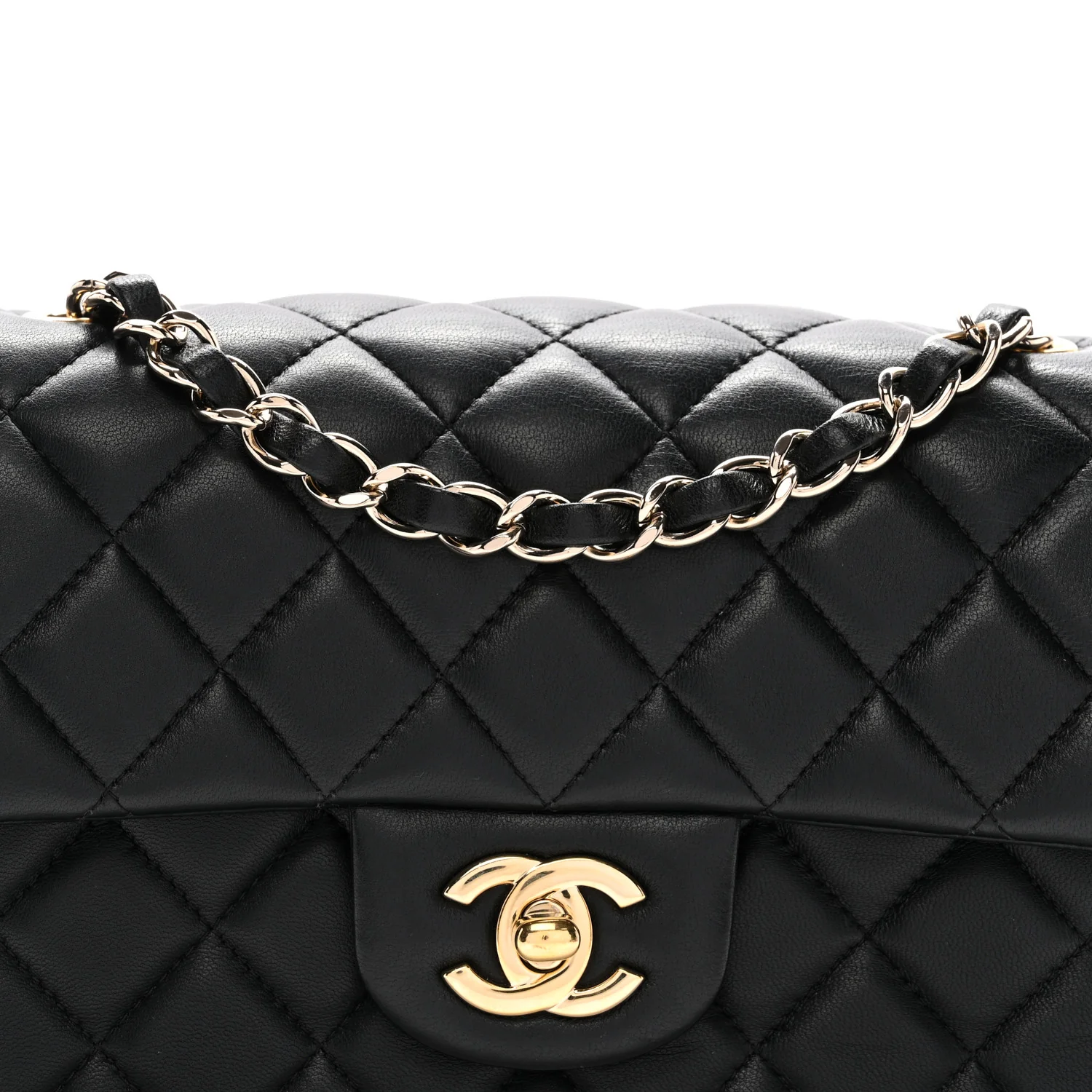 Lambskin Quilted Mini Rectangular Flap Black - Top Club